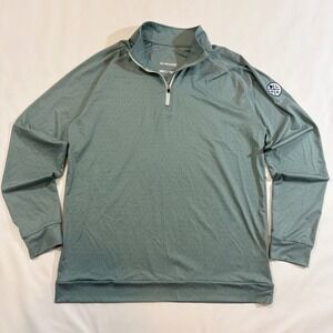 Swannies Quarter Zip Pullover Men Medium Sage Green Excellent Geometric Print